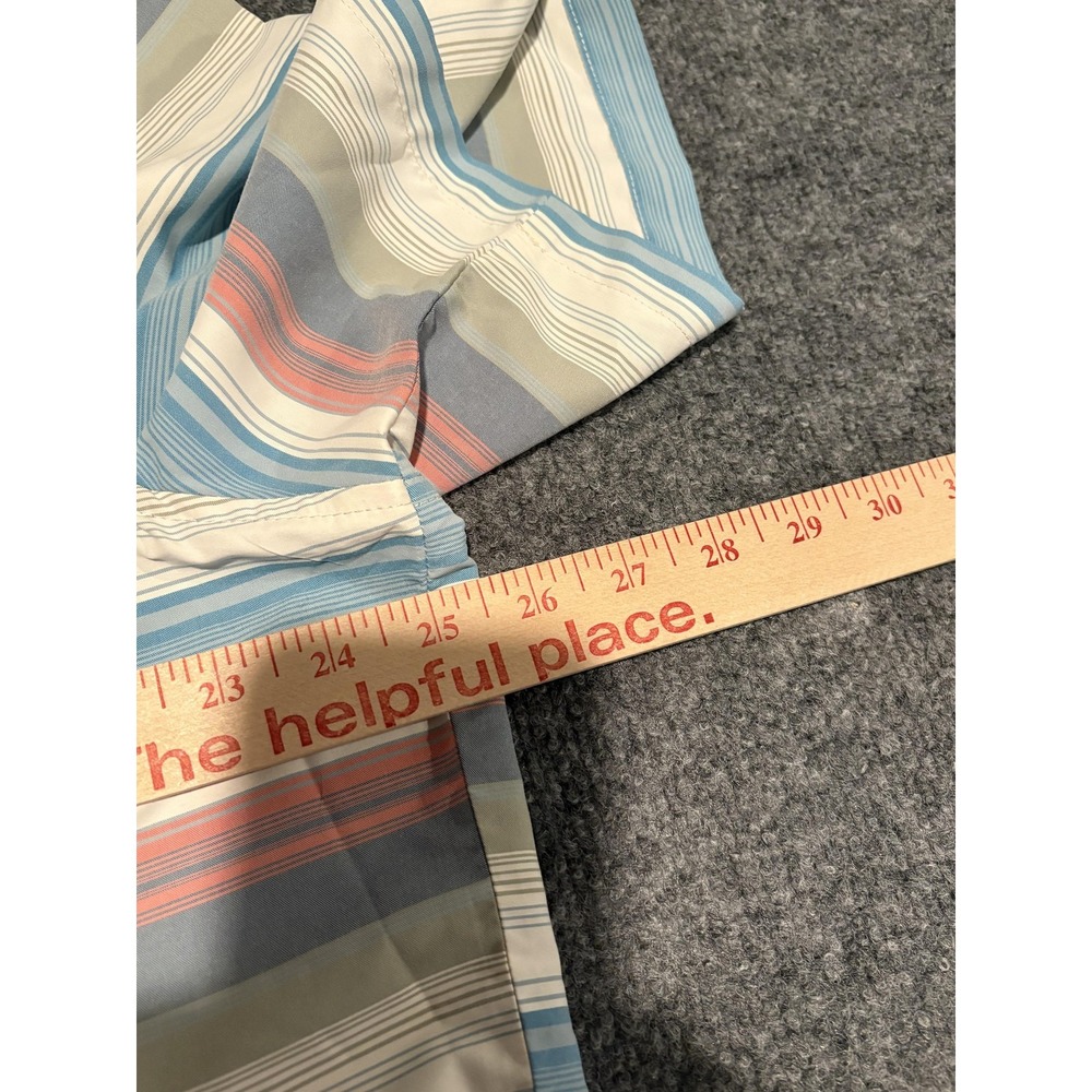 LL Bean Shirt Mens Large Tall Blue Red Striped Short Sleeve Button Down Outdoor - Picture 6 of 9